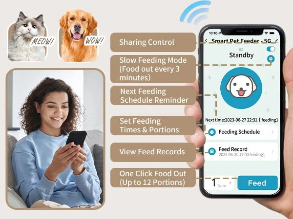 Cat and dog automatic feeder cat pet intelligent timed quantitative feeder cat food dog food feeder
