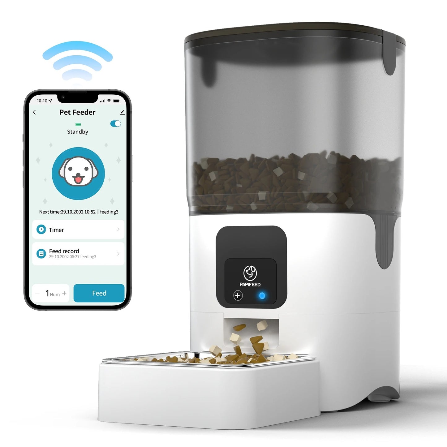 Cat and dog automatic feeder cat pet intelligent timed quantitative feeder cat food dog food feeder
