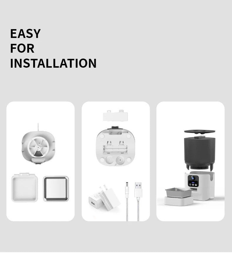 Cat automatic feeder visual cat food dog food wifi intelligent timed quantitative pet food dispenser 6L video model cat