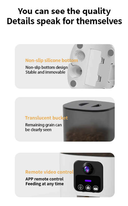 Cat automatic feeder visual cat food dog food wifi intelligent timed quantitative pet food dispenser 6L video model cat