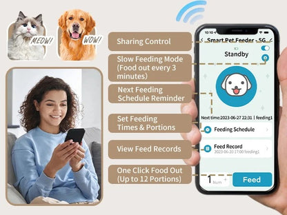 Cat and dog automatic feeder cat pet intelligent timed quantitative feeder cat food dog food feeder
