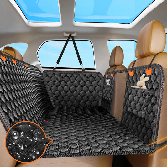 SucceBuy Back Seat Extender Dog Car Seat Cover for Back Seat Bed with Mesh Window and Storage Pocket Supports 350lbs Dog Hammock